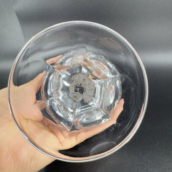 Tiffin Franciscan Atwater Stem Goblet Clear Crystal Heavy Cups Glasses Set 3 VTG - Picture 7 of 9